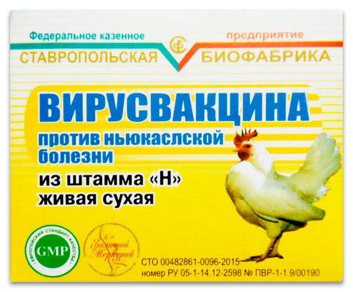 Вирусвакцина против ньюкаслской болезни из штамма Ла-Сота: инструкция для птиц